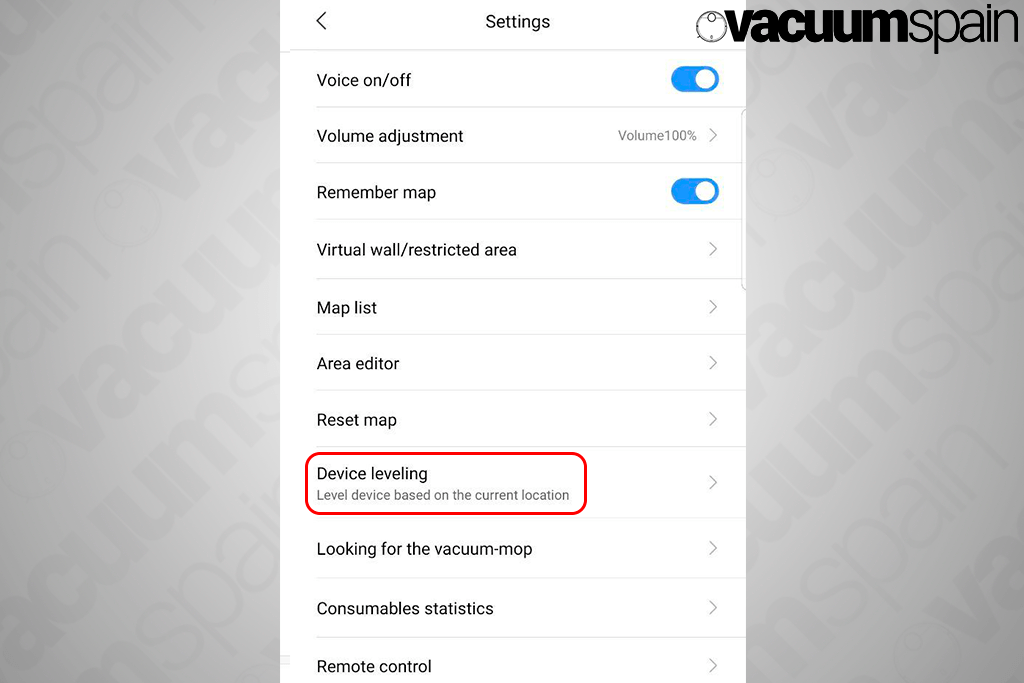 Device leveling STYJ02YM Xiaomi Mi Robot Vacuum Mop Pro